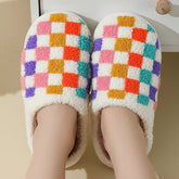 Colorful Checkerboard Cozy Home Slippers